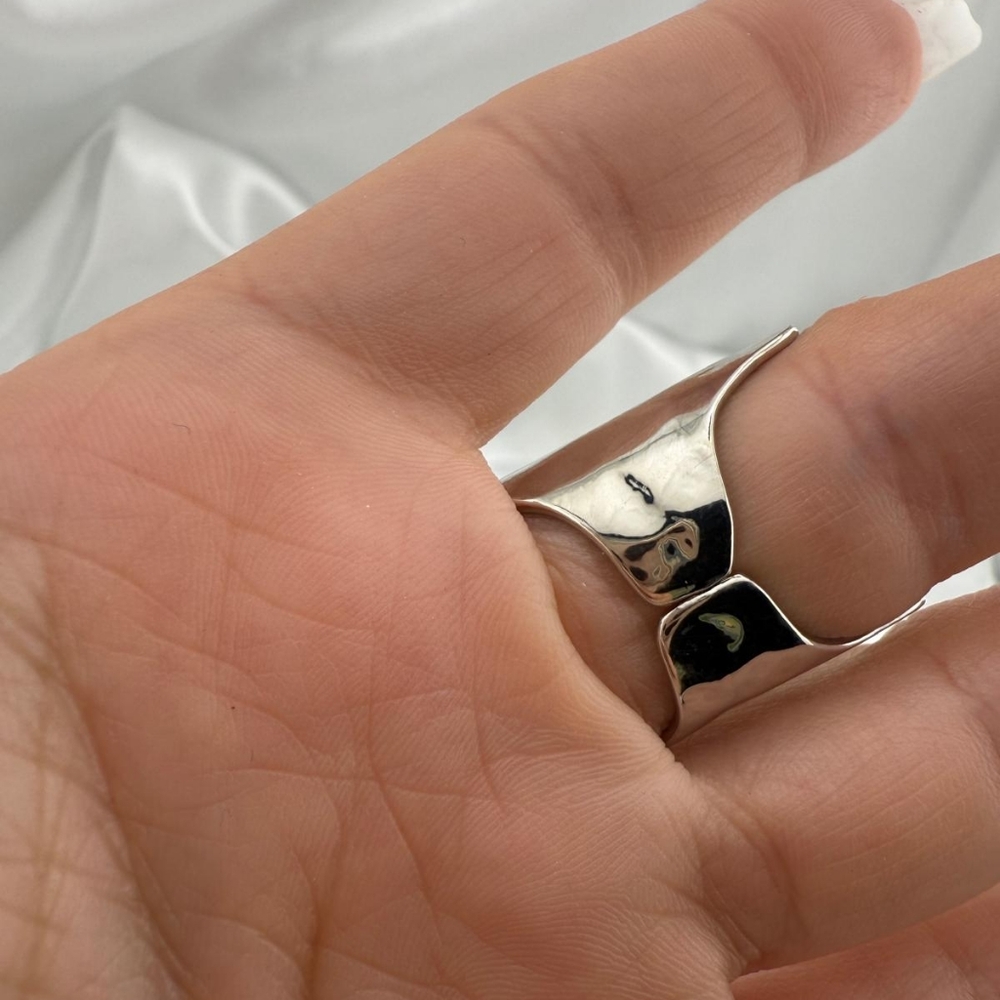 Zara Silver Pearl Statement Ring - image 2